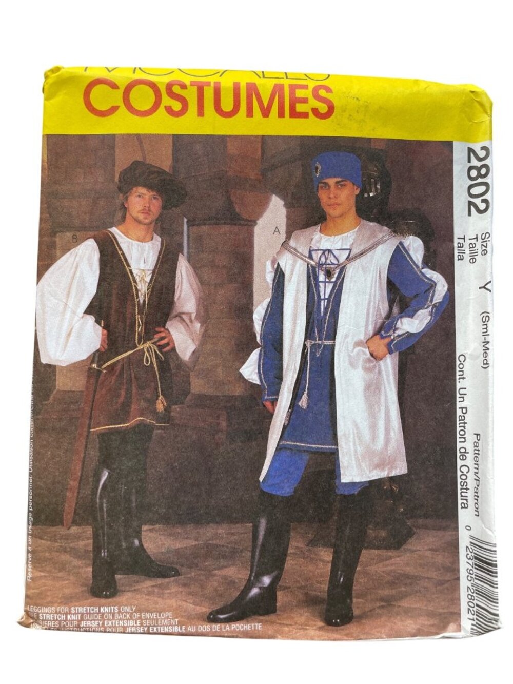 McCalls 2802 Renaissance Costume Pattern Small-Medium Tunic Shirt Pant Hats CUT